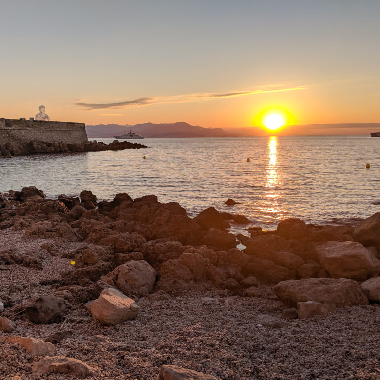 Sunrise over the Mediterranean Sea.
